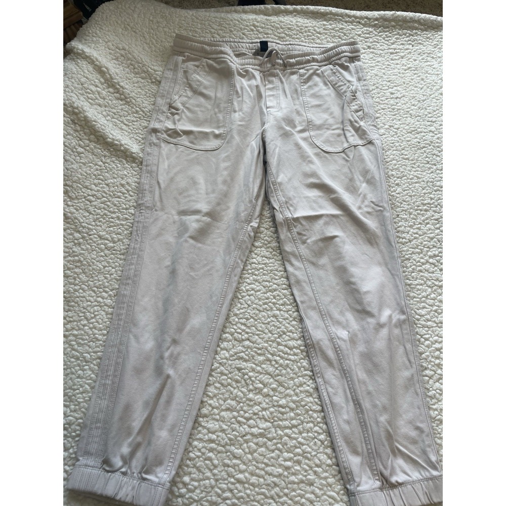 Athleta Pants Womens 14 Off White  Farallon Pant Ankle Zip Joggers Athleisure